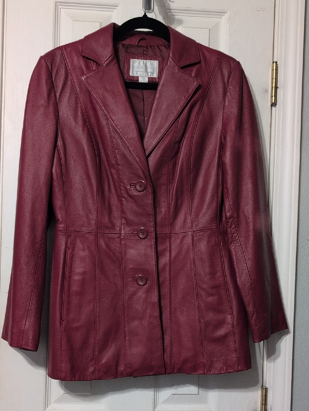 Vintage Worthington Deep Red Leather Blazer Jacket